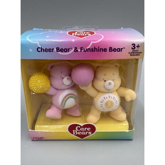 Lot Of 3 Packs Of Care Bears Flocked Collectible Care Bear Figures Set New - Picture 11 of 12